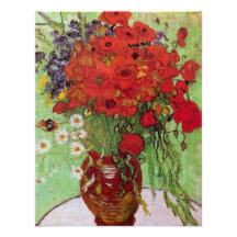 Van Gogh ; La vie toujours : Pavots et marguerites Carton D'invitation
