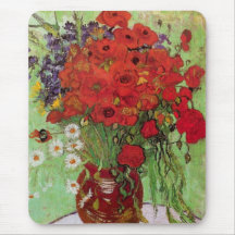 Van Gogh ; La vie toujours : Pavots et marguerites Tapis De Souris