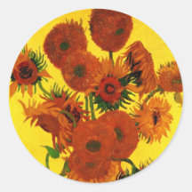 Van Gogh ; La vie toujours : Vase avec 15 tourneso Adhésifs Ronds