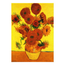 Van Gogh ; La vie toujours : Vase avec 15 tourneso Bristols Personnalisés