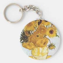 Van Gogh le vase avec 12 tournesols Keychain Porte-clefs