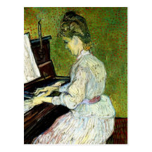 Van Gogh; Marguerite Gachet at Piano, Vintage Art Postcard