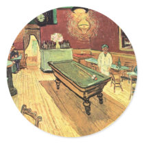 Van Gogh; Night Cafe in the Place Lamartine, Arles Round Stickers