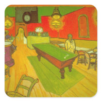 Van Gogh; Night Cafe Square Stickers