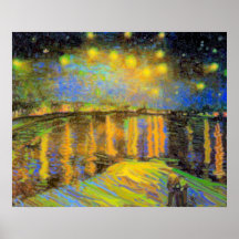 Van Gogh - nuit étoilée sur le Rhône Affiches