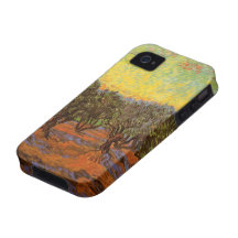 Van Gogh Olive Grove: Orange Sky, Vintage Fine Art iPhone 4 Case