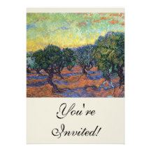 Van Gogh Olive Grove with Orange Sky Custom Announcement