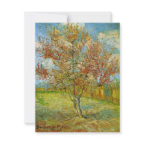 Van Gogh Pink Peach Tree in Blossom Custom Invitation