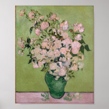Van Gogh Pink Roses Vintage Post Impressionism Posters