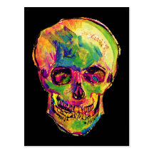 Van Gogh Pop Art Skull Postcard