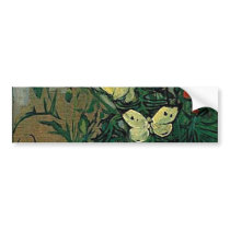 Van Gogh Poppies and Butterflies Bumper Stickers