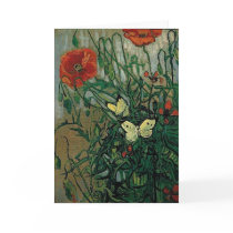 Van Gogh Poppies and Butterflies Greeting Cards