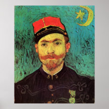 Van Gogh; Portrait of Milliet, Lieutenant Soldier Posters