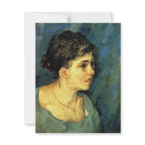 Van Gogh; Portrait of Woman in Blue Personalized Announcements