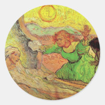 Van Gogh; Raising of Lazarus, Vintage Religion Round Sticker