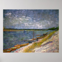 Van Gogh River with Rowing Boats Posters