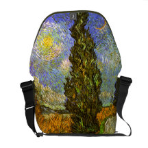 Van Gogh: Road with Cypress and Star Courier Bags