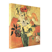 Van Gogh - roses et anémones japonais de vase Toiles Tendues Sur Châssis