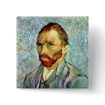 Van Gogh Self-Portrait Button