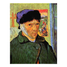 Van Gogh; Self Portrait with Bandaged Ear Custom Invitation