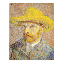 Van Gogh Self Portrait with Straw Hat Invites