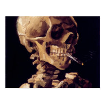van gogh - skull with a burning cigarette post cards