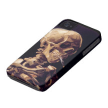 Van Gogh Skull with Burning Cigarette iPhone 4 Cover
