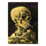 Van Gogh; Skull with Burning Cigarette Personalized Invite