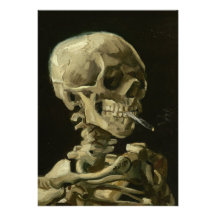 Van Gogh - Skull with Burning Cigarette Custom Invite