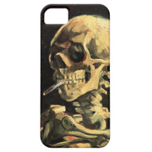 Van Gogh Skull with Burning Cigarette iPhone Case