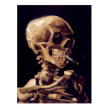 Van Gogh Skull with Burning Cigarette Post Cards