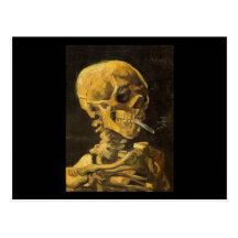 Van Gogh Skull with Burning Cigarette Post Cards