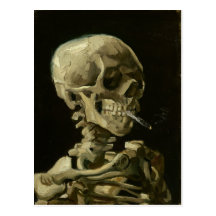 Van Gogh - Skull with Burning Cigarette Postcards