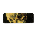 Van Gogh Skull with Burning Cigarette, Vintage Art Labels