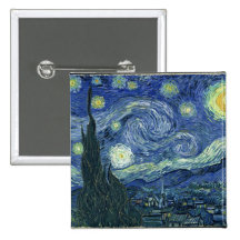 Van  Gogh Starry Night Buttons