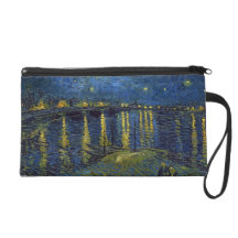 Van Gogh - Starry Night Over The Rhone Wristlet Purse