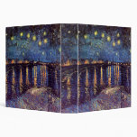 Van Gogh; Starry Night Over the Rhone, Vintage Art 3 Ring Binder
