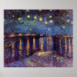 Van Gogh; Starry Night Over the Rhone, Vintage Art Poster