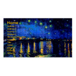 Van Gogh Starry Night Rhone Fine Vintage Business Card Templates