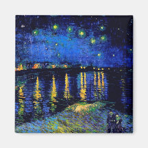 Van Gogh Starry Night Rhone Fine Vintage Refrigerator Magnet