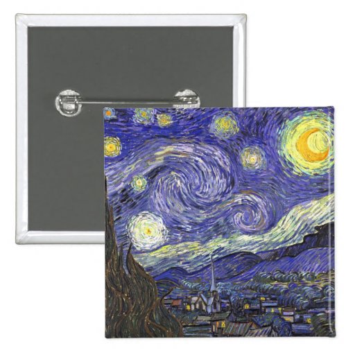 Van Gogh Starry Night, Vintage Post Impressionism Pin