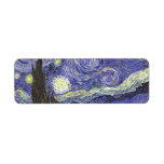 Van Gogh Starry Night, Vintage Post Impressionism Return Address Labels