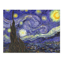 Van Gogh Starry Night, Vintage Post Impressionism Postcard