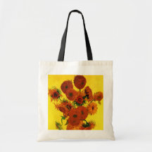Van Gogh; Still Life: Vase with 15 Sunflowers Tote Bags