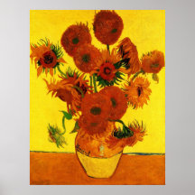 Van Gogh; Still Life: Vase with 15 Sunflowers Poster