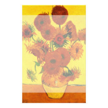 Van Gogh; Still Life: Vase with 15 Sunflowers Stationery Design