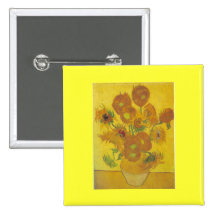 Van Gogh Sunflowers 2 Pinback Button