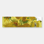 Van Gogh Sunflowers (F458) Vintage Fine Art Bumper Stickers