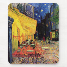 Van Gogh ; Terrasse de café la nuit, beaux-arts vi Tapis De Souris