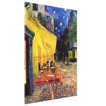 Van Gogh ; Terrasse de café la nuit, beaux-arts vi Impression Sur Toile